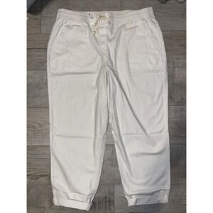 Talbots‎ Womens Elastic Waist Pants Size 14 Relaxed Beachy Coastal Lagenlook NWT